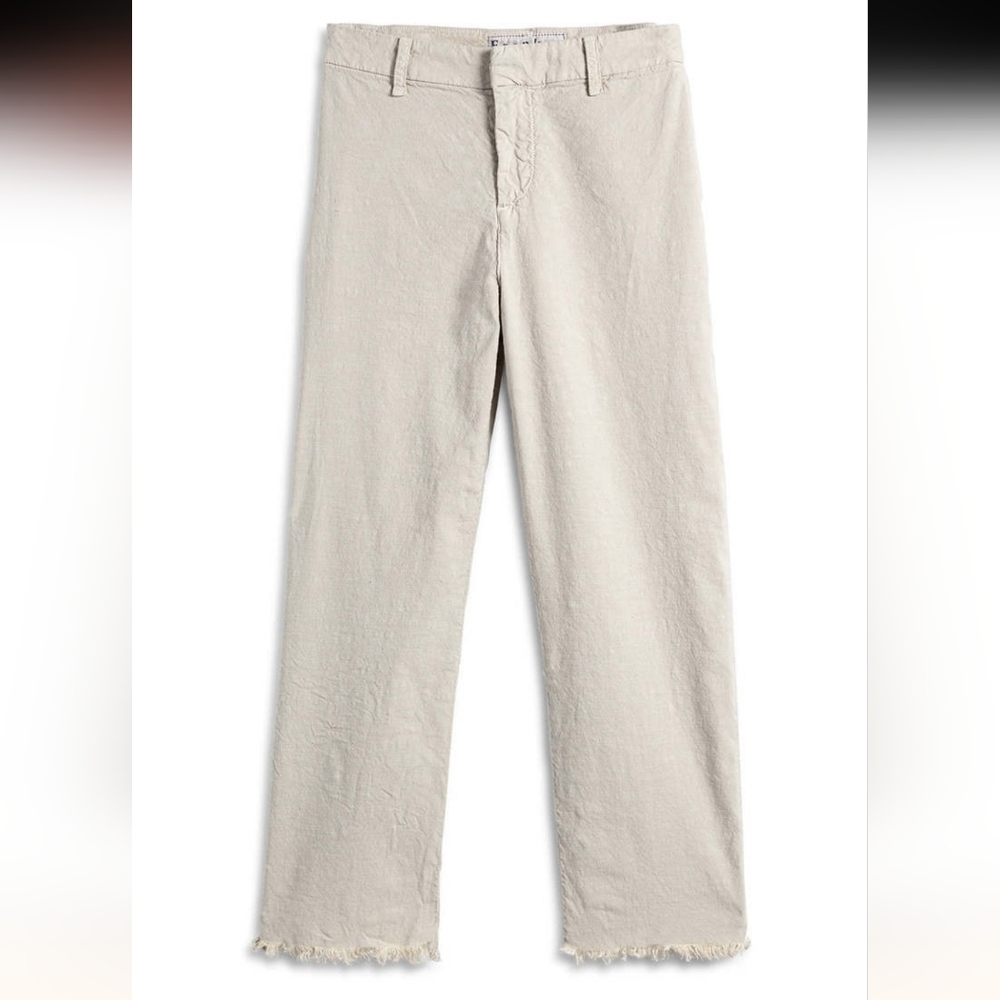 Frank & Eileen Kinsale Cropped Straight-Leg Pants in Light Beige